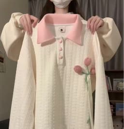 Office Lady Moda Japan O Neck Patchwork Lace Design Loose Pullovers Y2k Aesthetic Cross Lace Up Casual Tops Punk Girl Clothes