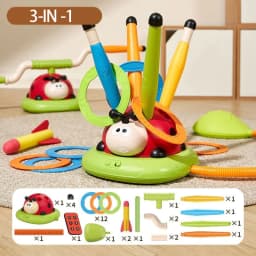 Ladybug Sport Entertainment Game Toy Multifunction Rope Skipping Machine Ferrule Jump Rocket Launcher Outdoor Educational