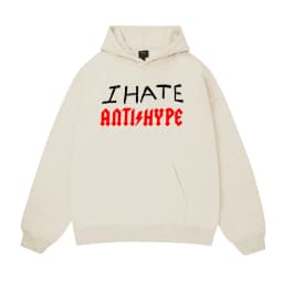 Harajuku Oversized Pullover Men's Hoodies I HATE ANTIHYPE Graphic Print Goth Hooded Sweatshirt Hip Hop Fashion Clothing Y2k Tops