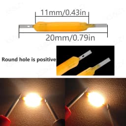 10pcs 20mm LED Filament Edison LED Bulbs DC3V 50mA Ra80 2200K 2700K White Red Green Blue Pink Purple Indoor Outdoor LightingDIY