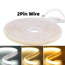 230V COB Strip LED Neon Light With IC 240LEDs/M IP65 Warm/Neutral/White FOB Flexible Adhesive Tape Ribbon Lamp 2Pin Wire EU Plug