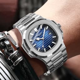 BINBOND Orginal Luminous Waterproof Sturdy Stainless Steel Strap Quartz Wristwatches For Men Luxury Auto Date Men's Watch Reloj
