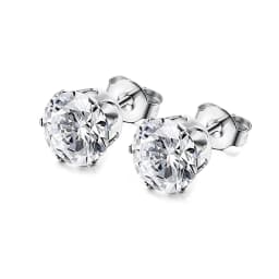 3-8mm Small Black Silver Color Earrings Stone CZ Crystal Ear Studs Surgical Steel Cubic Zirconia Helix Earring Women Accessories