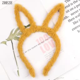 1pc Cute Plush Hair Hoop for Washing Face Skincare Kawaii  Bunny Ear Shaped Headband for Women Girls Wear Daily Hair Accessories