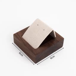 Walnut Wood Jewelry Display Stand Vintage Ring Earring Display Tray Velvet Lining for Jewelry Photography Shop Counter Display