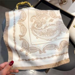 Luxury Paisley Print Square Scarf Soft Satin Scarf Neckerchief Popular Scarves Bandanna Suit Scarf Tie Neck Bag