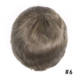 Human Hair Prosthesis for Men's Toupee Breathable Mono Toupee PU Double Knot Male Wig Unit Hairpiece Replacement System 8x10Inch