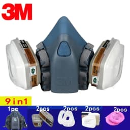 17 in 1 3M 7502 Dust Gas Respirator Half Face Dust Mask For Painting Spraying Organic Vapor Chemical Gas Filter Work Safety
