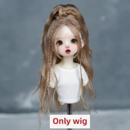1/6BJD Wig Bangs Ponytail Curly Soft Mohair Wig Braids Suitable for 30cm DD SD Doll Wig Toy Accessories 6-7 Inches Hair