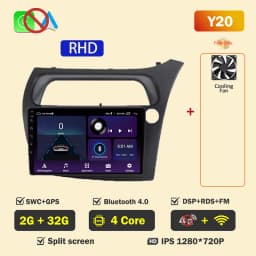 Car Radio Screen For Honda Civic Hatchback 2006-2011 Carplay Android Auto Player Multimedia 4G WIFI GPS Navigation 2Din Stereo