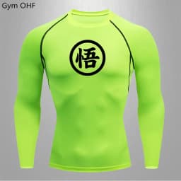 Goku Print Compression Shirts For Men Gym Workout Joging Fitness Undershirts Base Layer Quick Dry Aerobic Exercise Men Tops
