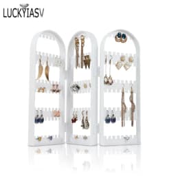 Clear 120/180/240/360 holes Plastic Earrings Studs Display Rack Folding Screen Earring Jewelry Display Holder Storage For Stud