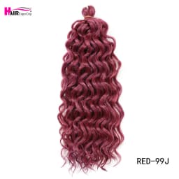 18-24 Inch Ocean Wave Crochet Braid Hair Hawaii Afro Curls Natural Synthetic Braiding Hair Extensions Pink 613 Hair Expo City