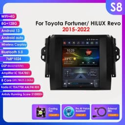 9.7 4G Wireless Carplay Android Auto Car Radio Multimedia for Toyota Fortuner / HILUX Revo 2015 - 2022 Video Player