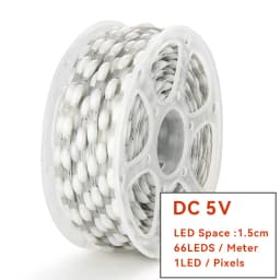 KTRLIGHT DC5V/12V 1.5cm-10cm Pitch 3Pin Clear Wire WS2811 LED Seed Pixel String Light RGB IC Addressable Full Color IP68