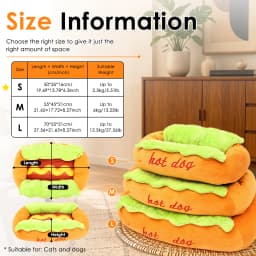 Hot Dog Design Pet Bed Soft Plush Dog Cat Sleeping Mat Removable Washable Pet Bun Sofa Bed