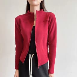 Women's Slim Fit Fleece Lined Short Sweatshirt Jacket Autumn Winter Thick Warm Zipper Jackets Woman Solid Stand Collar Yoga Wear