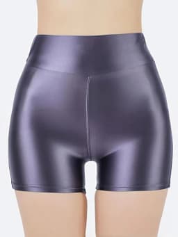 Shiny Glossy Smooth Shorts Plus Size Sexy Yoga Fitness Hot Slim Fashion Women Shorts 2025 New Fashion Sweet Oiliness ELS1
