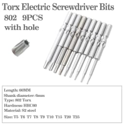 8pcs-11pcs 60mm/100mm long Torx screwdriver bit 800/801/802 electric screwdriver bit 4mm/5mm/6mm handle Screwdriver accessories