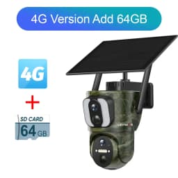 LS VISION 4K 4G Dual Screen Solar Trail Camera Outdoor Dual PIR Detection PTZ Security Cam 2-Way Talk Waterproof Wildlife Camera
