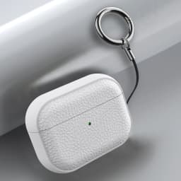 for Airpods Pro 2 Pro Airpods 1 2 3 Leather Case Cover with Keychain Protective Case Cover Skin for Men Women, Front LED Visible