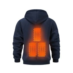 Mens USB Heated Jacket Winter Electric Heating Sweatshirt with Hood Warm Rechargeable Thermal Clothing for Outdoor Sports Skiing
