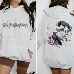 Bug Goblincore Moon Phases Moth Hoodie Luna Moth Sweatshirt Dark Academia Clothing Cottagecore Top Witchy Sweater Insect Tshirt