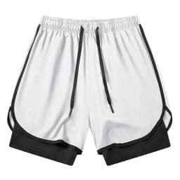 Men's 2 in 1 Running Workout Short with Phone Pocket Towel Loop Gym Athletic Quick Dry Stretchy Performance Shorts Activewear