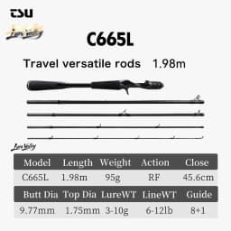 TSURINOYA LURE VALLEY 5 Section Spinning Casting Fishing Rod 1.98m 2.08m 2.28m 2.44m 2.7m FUJI A Guide travel versatile Bass Rod