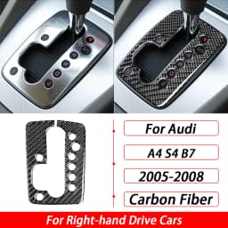For Audi A4 S4 B7 2005-2008 Car Accessories Real Carbon Fiber Gear Shift Panel Set Cover Trim Interior Sticker Modification