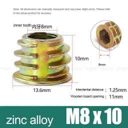10-100Pcs M4 M5 M6 M8 M10 Zinc Alloy Thread for Wood Insert Nut Flanged Hex Drive Head Furniture Nuts Selection Length 6-30mm