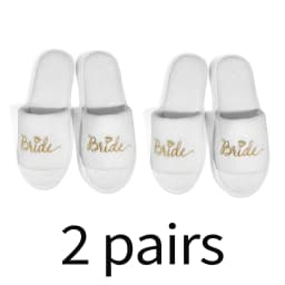 Bride & Bridesmaid, Wedding Party Guests Home Slip On Shoes Bridal Party Slippers Open-toe With Golden, Mint Green and Pink