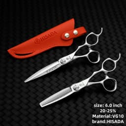 HISADA Hairdressing Scissors Black Suit 6.0 6.5 7.0 Advanced Black Coating Scissors, VG10 Steel Professional Hairdressing Scisso