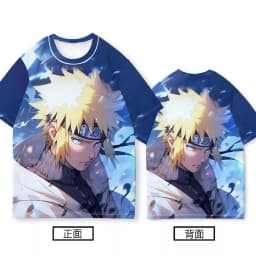 Bandai Anime Naruto Sasuke Naruto Kakashi Quick Drying Breathable and Comfortable Parent Child Short Sleeved T-shirt