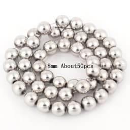 Natural Silver Color Hematite Stone Cylinder Irregular Loose Round Beads For DIY Jewelry Making Bracelet Earring Accessories
