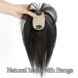 Real Human Hair Topper 5x9cm Base Net Straight Straight Hairpiece Seamless Blending to Hide Bald Spots or White Hair for Women