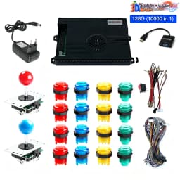 128GB 3D Pandora Saga Box EX2 10000 in 1 DIY Kit Arcade  Game Console 8 Way Joystick Led Lights Button Cabinet Bartop 2 Playes