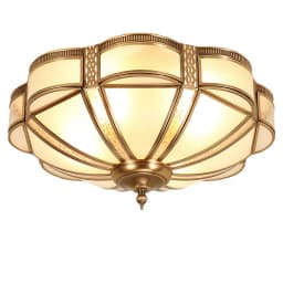 Retro Copper Ceiling Light LED Round Glass Lamp Nordic Bedroom Room Lighting Living Room Study Staircase Entrance Balcony Light