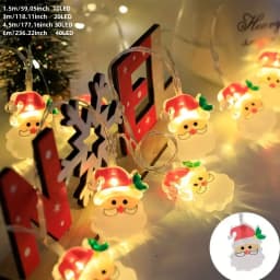 1pc LED Christmas Snowman & Xmas Tree & Santa Claus String Lights Battery Powered Christmas Fairy Atmosphere Hanging Lights