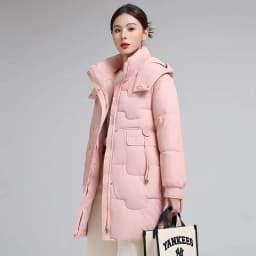 Korean Lady Long Bright Puffer Coat Autumn Winter Female Warm Down Cotton Jacket 2025 Women Black Parka Outwear