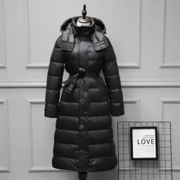 Winter High Quality Long Hooded Down Jacket Women White Duck Down Lace Up Outwears Female Warm Parker Knee Length Down Jacket