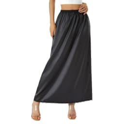 Women's spring and summer half petticoat, midi skirt solid color elastic waist lining, women's long petticoat