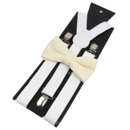 Adjustable Elastic Leather Suspenders Bowtie Set Men Women Sage Green Braces Straps For Wedding Y-Back Shirt Accessories Gift