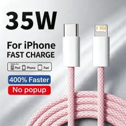 PD 35W Fast Charging Weaving Cable For iPhone 11 12 13 mini 14 Pro Max X XR XS Max 7 8 Plus Quick Charge USB-C Data Cable 1m 2m