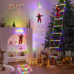LED Christmas Lights Ladder String Lights Christmas Garland Fairy Lamps For Windows Home Wall New Year Xmas Tree Decoration