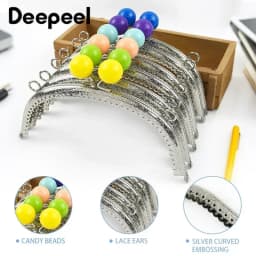 1/2/5/10Pcs 16.5cm Metal Frame Kiss Clasp Lock Silver Embossed Bag Handle for Handbag Purse DIY Sewing Wallet Bracket Accessory