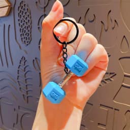 PVC Mini Barbell Keychain Barbell Sheet Exquisite Bag Pendant Accessories Simulation Dumbbell Keychain Fitness Enthusiast