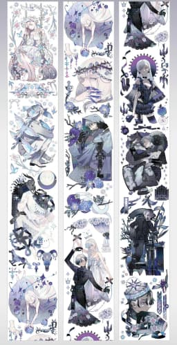 9 designs Ancient Girl Boy Landscape Shiny Washi Pet Tape Loop