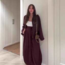 Pant Set Women Two Piece Sets Turn Down Collar Full Sleeve Zipper Wide Leg Cuffed Pants Lace Up Elastic Waist Y2k Streetwear