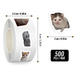 500pcs/roll Cartoon Meme Cat Stickers For School Reward Stickers Classroom Decoration Encouragement Sticker For Student Teacher